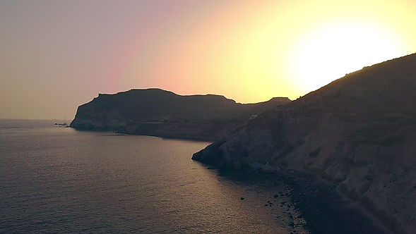 Island Cliffs at Sunset